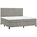 Letto a Molle Materasso e LED Grigio Chiaro 200x200 cm Velluto - Foto miniatura 5