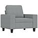 Poltrona con Poggiapiedi Grigio Chiaro 60 cm in Tessuto - Foto miniatura 4