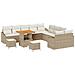 Set divani giardino 13 pezzi con cuscini rattan poliestere beige,  Divano giardino 2 posti con spazio stoccaggio e cuscini rattan poliestere beige,  Set pranzo giardino 3 pezzi con cuscini rattan poliestere beige - Foto miniatura 1