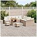 Set divani giardino 13 pezzi con cuscini rattan poliestere beige,  Divano giardino 2 posti con spazio stoccaggio e cuscini rattan poliestere beige,  Set pranzo giardino 3 pezzi con cuscini rattan poliestere beige - Foto miniatura 3