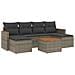 Set Divani da Giardino 7 pz con Cuscini Grigio in Polyrattan - Foto miniatura 1