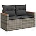 Set Divani da Giardino 7 pz con Cuscini Grigio in Polyrattan - Foto miniatura 4