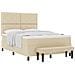 Letto con Rete Ammortizzata con Materasso & Panchina Crema 140x200 cm Tessuto - Foto miniatura 1