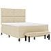 Letto con Rete Ammortizzata con Materasso & Panchina Crema 140x200 cm Tessuto - Foto miniatura 8