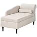 Chaise Longue Versione Destra Luiro Velluto Beige Con Contenitore - Foto miniatura 3