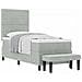 Letto a molle con materasso Grigio chiaro 80 x 200 cm Velluto - Foto miniatura 3