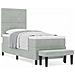 Letto a molle con materasso Grigio chiaro 80 x 200 cm Velluto - Foto miniatura 4