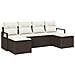 Set Divano da Giardino con cuscino 6 pcs Marrone e Crema - Foto miniatura 1