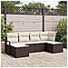 Set Divano da Giardino con cuscino 6 pcs Marrone e Crema - Foto miniatura 2