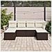 Set Divano da Giardino con cuscino 6 pcs Marrone e Crema - Foto miniatura 3