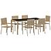 Set da Pranzo per Giardino 7 pcs Beige e Nero 190 x 90 x 75 cm - Foto miniatura 1