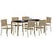 Set da Pranzo per Giardino 7 pcs Beige e Nero 190 x 90 x 75 cm - Foto miniatura 3