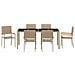 Set da Pranzo per Giardino 7 pcs Beige e Nero 190 x 90 x 75 cm - Foto miniatura 7