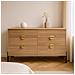 Vallo Comò A 6 Cassetti Con Decorazioni In Legno Scanalato 124 Cm - Foto miniatura 1