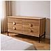 Vallo Comò A 6 Cassetti Con Decorazioni In Legno Scanalato 124 Cm - Foto miniatura 3