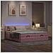 Struttura Letto Pouf con Materassi Rosa 160x200 cm Velluto - Foto miniatura 3