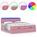 Struttura Letto Pouf con Materassi Rosa 160x200 cm Velluto - Foto miniatura 5