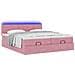 Struttura Letto Pouf con Materassi Rosa 160x200 cm Velluto - Foto miniatura 6