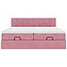 Struttura Letto Pouf con Materassi Rosa 160x200 cm Velluto - Foto miniatura 8