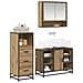 Set di mobili per il bagno con porta 3 pcs Rovere artigianale - Foto miniatura 3