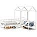 Set Dormeuse e Panca con Tetto Bianco 80x200cm Massello Pino - Foto miniatura 1
