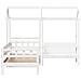 Set Dormeuse e Panca con Tetto Bianco 80x200cm Massello Pino - Foto miniatura 5