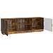 Mobile TV Rovere Fumo 150 x 31 x 47 cm Legno ingegnerizzato - Foto miniatura 3