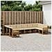 Set di divani da esterno con cuscino 10 pcs Naturale e Beige - Foto miniatura 2