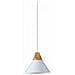 5 Lampadari Portalampada In Alluminio E Legno Pendente Sospensione E27 Bianco - Foto miniatura 1