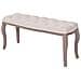 Panca In Legno Massello E Lino 110x38x48 Cm Bianco Crema - Foto miniatura 1