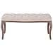 Panca In Legno Massello E Lino 110x38x48 Cm Bianco Crema - Foto miniatura 3