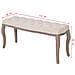 Panca In Legno Massello E Lino 110x38x48 Cm Bianco Crema - Foto miniatura 6