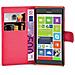 Custodia Compatibile Con Nokia Lumia 730 In Rosso Carminio - Coperchio Protettiva Con Chiusura Magnetica, Funzione Stand E Tasca Per Le Carte - Foto miniatura 1