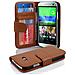 Custodia Compatibile Con Htc One M8 Mini (2.gen.) In Marrone Cioccolata - Coperchio Protettivo Con Chiusura Magnetica E 3 Slot Per Carte - Foto miniatura 1