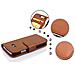 Custodia Compatibile Con Htc One M8 Mini (2.gen.) In Marrone Cioccolata - Coperchio Protettivo Con Chiusura Magnetica E 3 Slot Per Carte - Foto miniatura 2