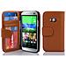 Custodia Compatibile Con Htc One M8 Mini (2.gen.) In Marrone Cioccolata - Coperchio Protettivo Con Chiusura Magnetica E 3 Slot Per Carte - Foto miniatura 4