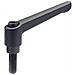 Ganter Norm Elementi Regolabili Leva Di Bloccaggio Con Filettatura, 1 pezzi, Nero / strukturmatt, Gn 300 - 108 della M12 - 32 sw - Foto miniatura 1