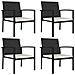 Set Da Pranzo Da Giardino 5 Pz In Polyrattan Nero - Foto miniatura 5