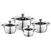 Oliver Batteria Da Cucina In Acciaio Inossidabile, 8 Pezzi, Induzione, Coperchi Vetro Argento - Foto miniatura 1