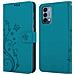 Cadorabo Custodia Compatibile Con Oneplus Nord N200 5g In Blu Fiore - Coperchio Protettivo In Design Floreale Con Chiusura Magnetica, Funzione Stand E Slot Per Carte - Foto miniatura 8