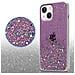 Custodia Compatibile Con Apple Iphone 13 In Viola Con Glitter - Coperchio Protettivo In Silicone Tpu Flessibile Con Glitter Scintillanti - Foto miniatura 5