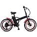 Fatty - Nero Opaco E Rosso - 250w / 10ah - Bicicletta Elettrica Fat - Bicicletta Elettrica Fat Da 20 Pollici - Foto miniatura 1