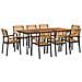 Set Pranzo Da Giardino 9 Pz Legno Massello Di Acacia E Metallo - Foto miniatura 2