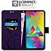 Custodia Compatibile Con Samsung Galaxy M21 / M30s In Lilla Scuro Fiore - Coperchio Protettivo In Design Floreale Con Chiusura Magnetica, Funzione Stand E Slot Per Carte - Foto miniatura 3