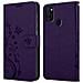 Custodia Compatibile Con Samsung Galaxy M21 / M30s In Lilla Scuro Fiore - Coperchio Protettivo In Design Floreale Con Chiusura Magnetica, Funzione Stand E Slot Per Carte - Foto miniatura 8