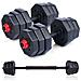 Set Manubri Convertibili In Bilanciere 19kg Totali 12 Dischi Pesi Plastica Dura - Foto miniatura 1