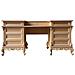 Scrivania Toilette 10 Cassetti Classica Barocco Legno Grezzo 172x42x82 - Foto miniatura 1