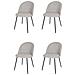 Set 4 Sedie Sala Da Pranzo Luna Gambe In Acciaio Nero Opaco, Tessuto Grigio Chiaro - Foto miniatura 1