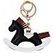 Portachiavi Con Cavallo A Dondolo In Stile Cartone Animato, Elegante Ciondolo Per Borsa Black - Foto miniatura 3