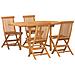 Set da pranzo da giardino 5 pezzi in legno massello di teak - Foto miniatura 1